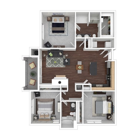 bedroom floor plan an in 3d